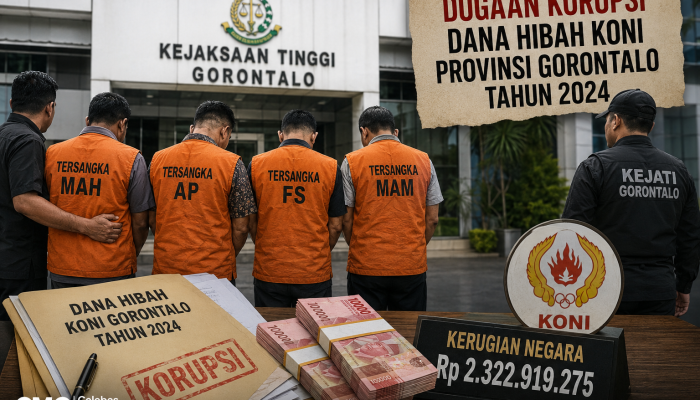 Empat Tersangka Kasus Dana Hibah KONI Gorontalo Resmi Ditahan, Kerugian Negara Capai Rp2,3 Miliar