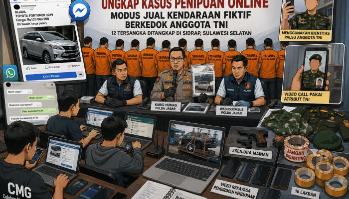 12 Pelaku Penipuan Online Asal Sidrap Ditangkap, Polisi Ungkap Modus Jual Kendaraan Fiktif Berkedok Anggota TNI