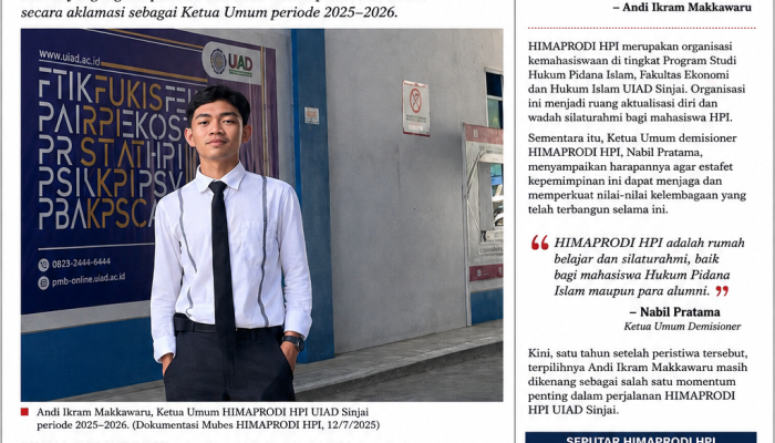 Kilas Balik: Setahun Lalu, Andi Ikram Makkawaru Terpilih Menakhodai HIMAPRODI HPI UIAD Sinjai